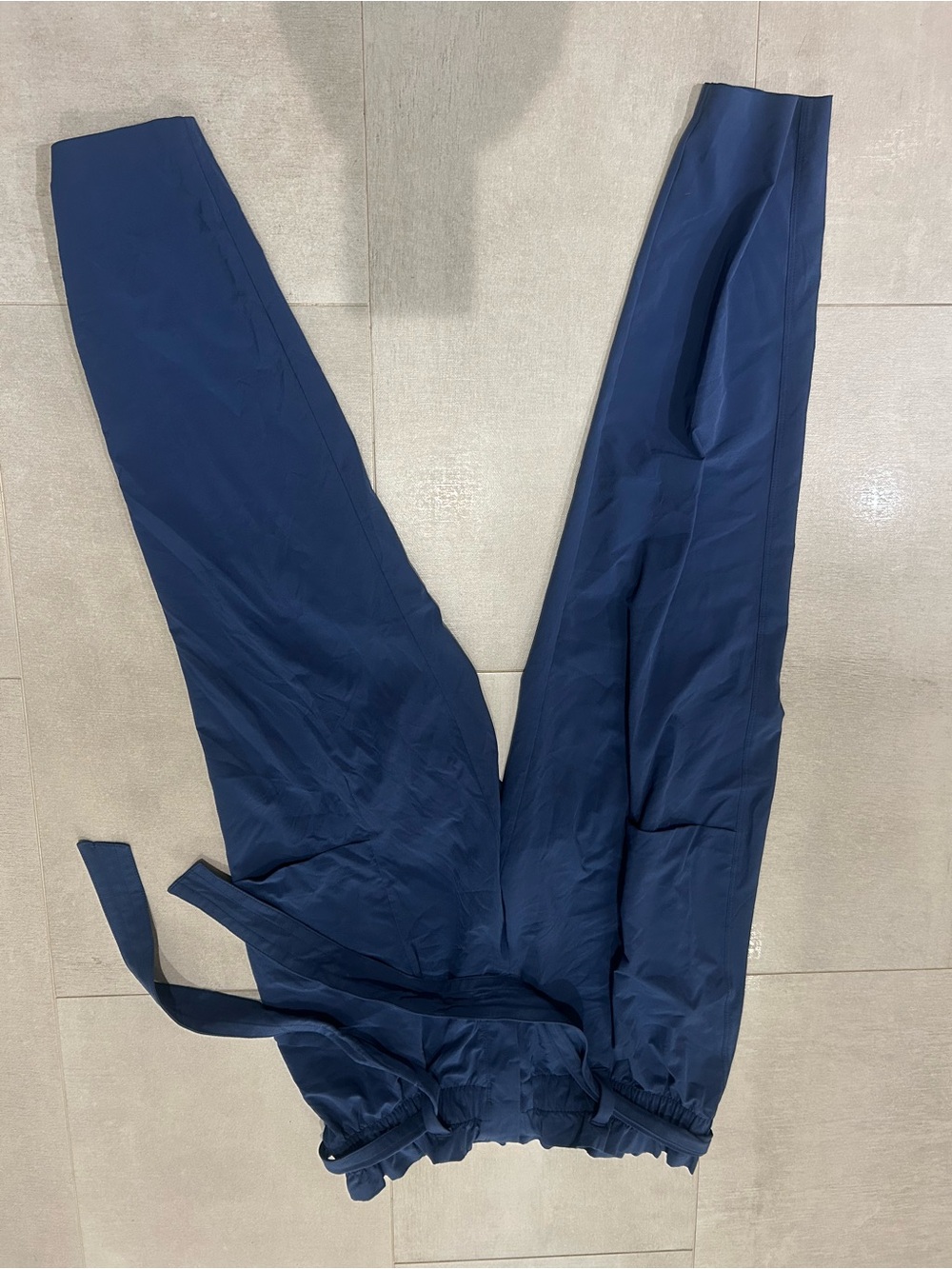 Athleta Deep Navy Drawstring Wide-Leg Trousers